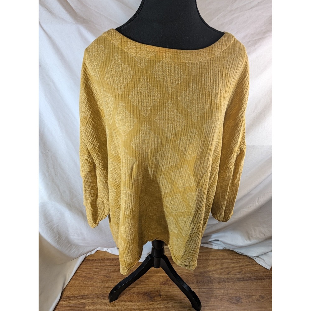 Pure Jill J. Jill mustard yellow cotton gauze tunic top Size 2X